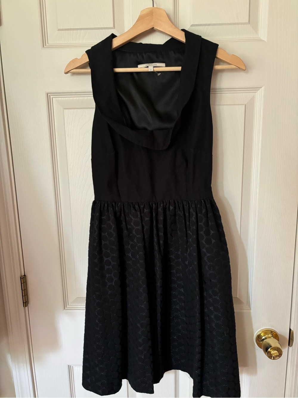 Wendy Katlen Black Sleeveless Midi Fit-and-Flare Dress